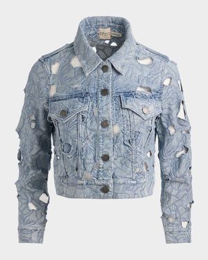 Chloe Laser-Cut Denim Jacket