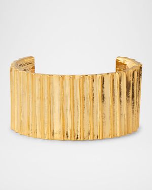Wide Ribbed Cuff Bracelet