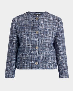 Single-Breasted Tweed Crop Jacket