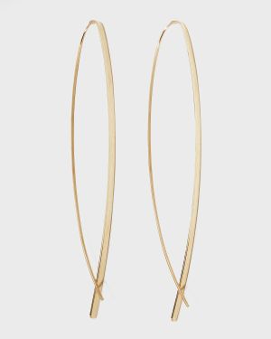14k Elite Narrow Upside Down Hoop Earrings