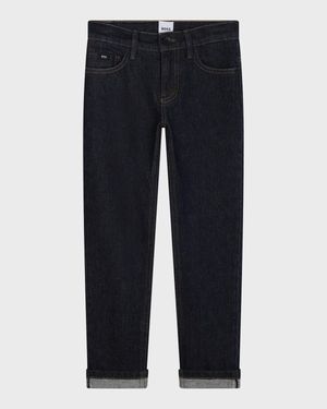 Boy's Jeans W/ Logo Label, Size 6-12