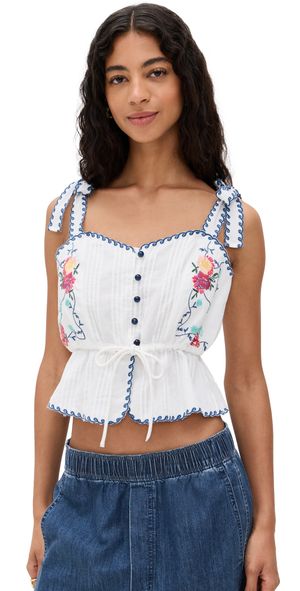 Hunter Bell Paisley Top Multi Embroidery XL