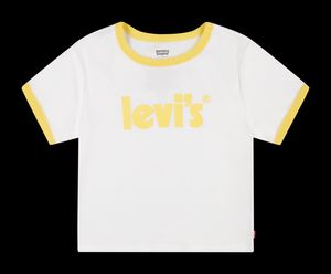 Levi's Kids - Tee-shirt droit à col rond en coton mélangé sérigraphié - Taille 10A - Blanc