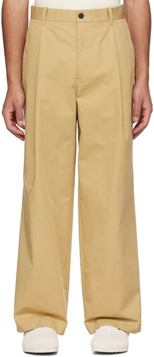 Solid Homme Beige Tucked Trousers