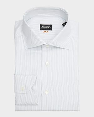 Men's Narrow Stripe Centoventimila Cotton Dress Shirt