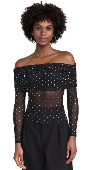 Retrofête Oriana Mesh Top Black/Silver S