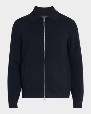 Men's Cotton and Cashmere Full-Zip Blouson