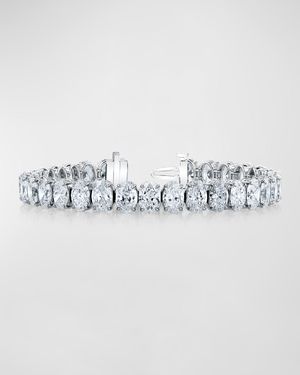 Platinum North-South Prong-Set Diamond Tennis Bracelet, 9.80tcw, 7"L