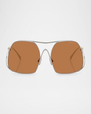 MU A55S Steel Square Sunglasses