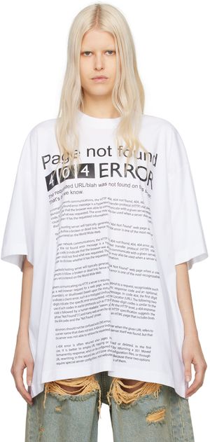 VETEMENTS White 'Page Not Found' T-Shirt