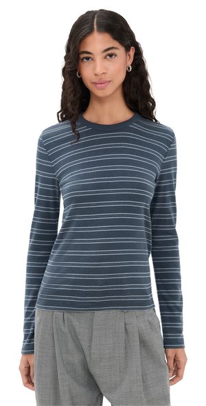 Vince Stripe Long Sleeve Tee Azura Combo XL