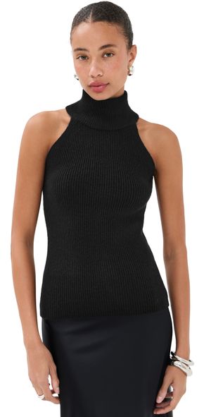 LISA YANG Freya Cashmere Tank Black 1
