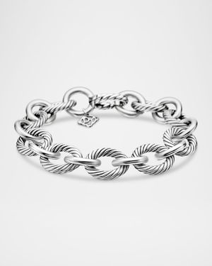 Large Oval Link Bracelet in Silver, 12mm