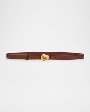 Intrecciato Leather Knot Belt