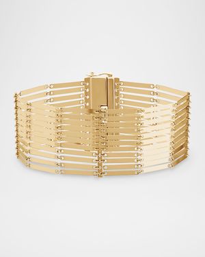 Laser-Cut Rectangle Chainmail Bracelet in 14K Gold