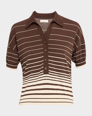 Sable Accordion Striped Polo Shirt