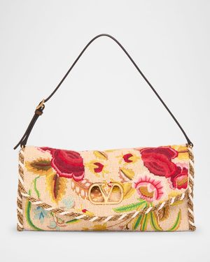 Vain Floral Beaded Shoulder Bag