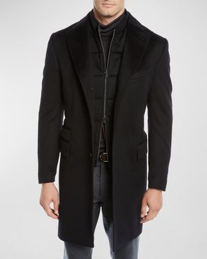 Men's ID Wool Top Coat, Black