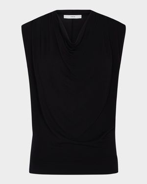 Draped Cowl-Neck Top