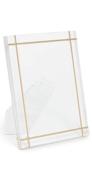 Tizo Design Tizo Design Lucite Frame with Brass Inlay 5x7 Clear/Gold Metal One Size