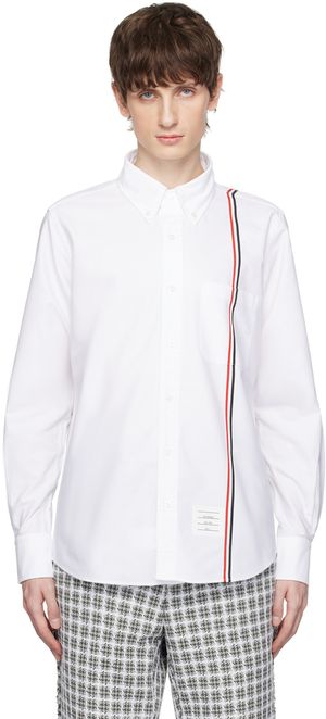 Thom Browne Chemise blanche à garniture à rayures