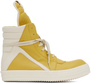Rick Owens Baskets Geobasket jaune et blanc - Porterville