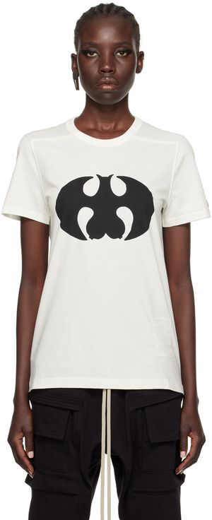 Rick Owens T-shirt blanc cassé à couture horizontale aux épaules exclusif à SSENSE édition KEMBRA PFAHLER