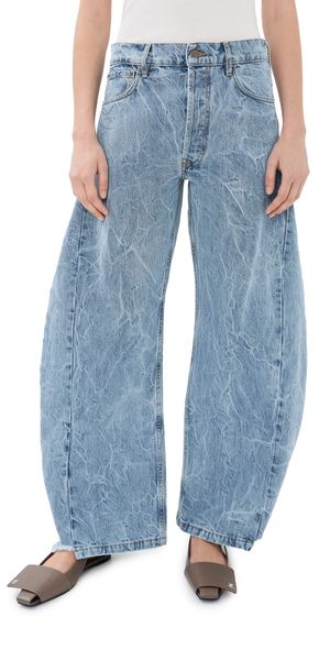 A. W.A. K.E. MODE Acid Wash Denim Side Insert Jeans Indigo Acid Wash 42