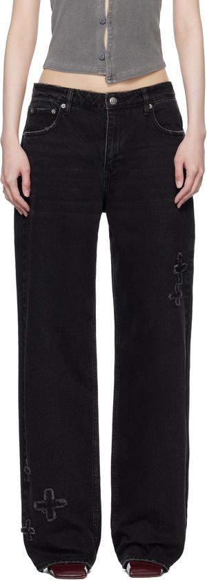 Ksubi Jean noir en denim Kraftwerk à taille basse