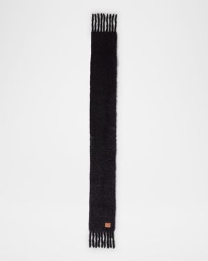 Wool-Blend Fringe Trim Scarf