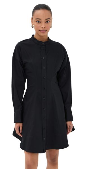 Proenza Schouler Janan Dress in Cotton Sateen Black 0