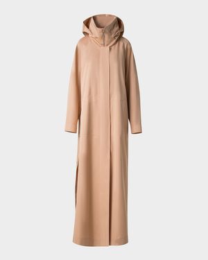 Brady Weather-Resistant Silk Poplin Maxi Coat