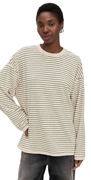 Lioness Cheri Long Sleeve Cream Noir Stripe XL