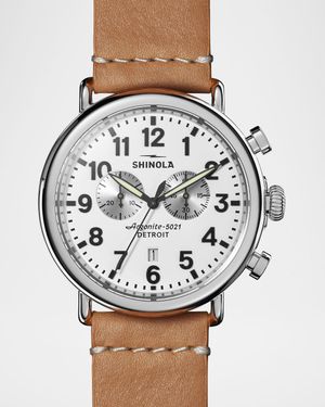 The Runwell Chronograph Leather-Strap Watch, 47mm
