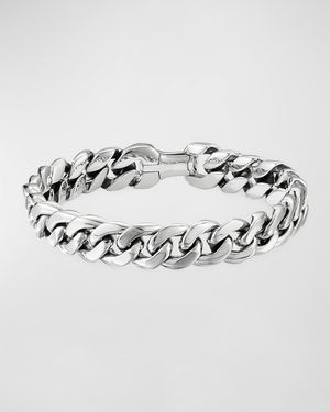 Men's Curb Chain Bracelet in Silver, 11.5mm