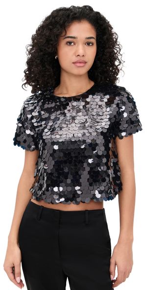 endless rose Fisheyes Sequins Top Black M
