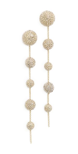 BaubleBar Pave Blair Drop Earrings Clear/Gold One Size