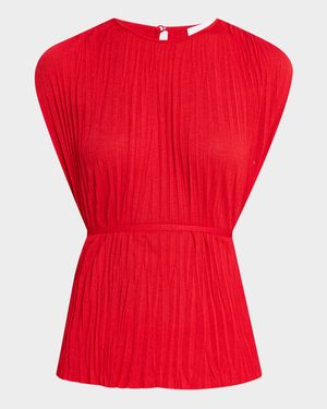 Lyra Pleated Jersey Top