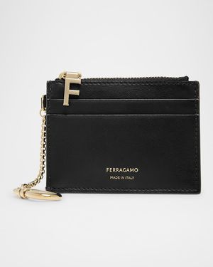 Hot Stamp Zip Leather Card Holder