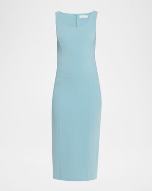 Sleeveless Scoop-Neck Midi Sheath Dress