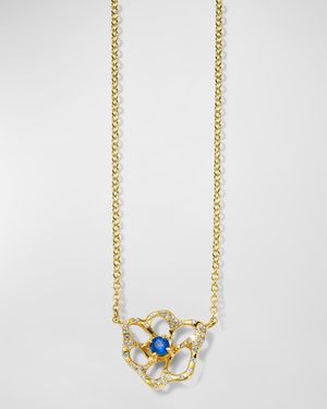 18K Stardust Drizzle Small Flower Necklace with Diamonds