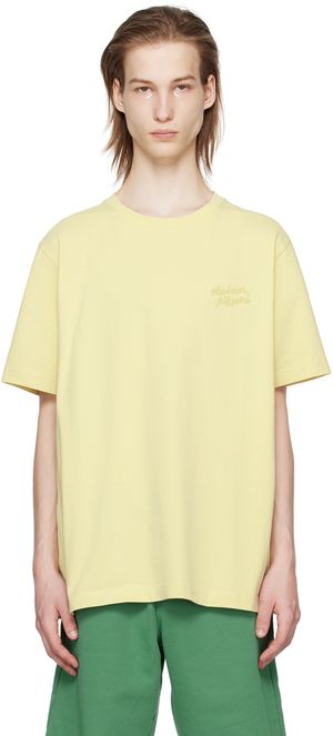 Maison Kitsuné Yellow Handwriting T-Shirt