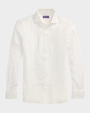 Men's NM X RL French Cuff Linen Tuxedo Shirt