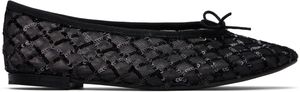 Repetto Black Lilouh Rubber Sole Ballerina Flats