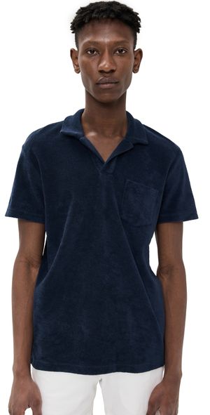 Orlebar Brown Terry Polo Navy S
