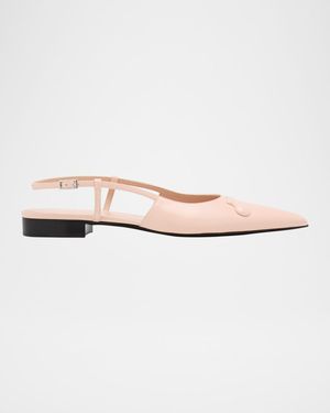 Trunkaroo Leather Pointed-Toe Slingback Flats