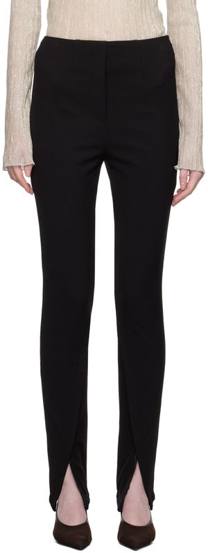 RECTO Black Zip Vent Trousers