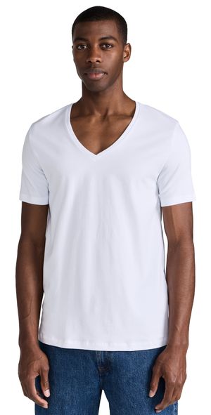 Falke Cotton V Neck Tee 2 Pack White XXL