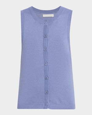Mia Button-Front Knit Tank Top