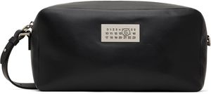 MM6 Maison Margiela Sac noir en cuir lisse à logo numérique